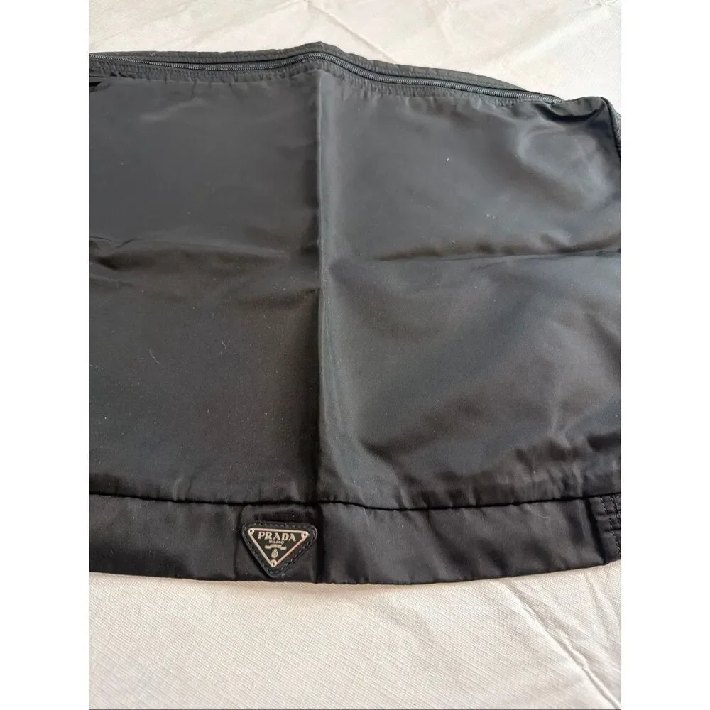Prada Black Nylon Garment Bag Travel Suit Carrier Foldable Made In Italy